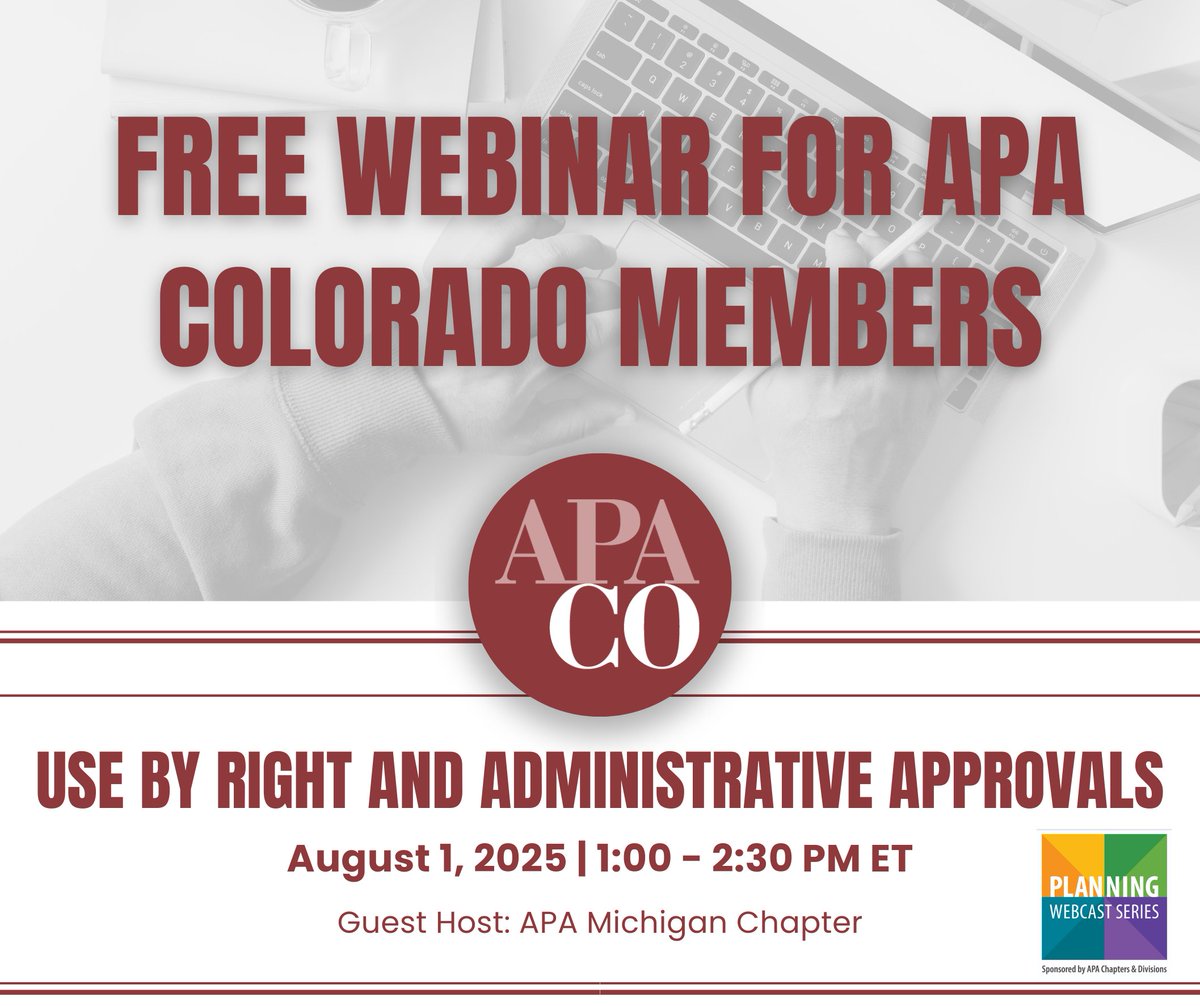Join this webinar tomorrow. It's FREE for APA Colorado members!

Register now: us06web.zoom.us/webinar/regist…