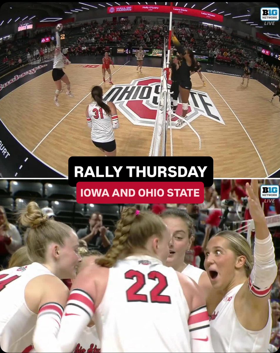 OhioStateOnBTN's tweet photo. We also look like Mia Tuman after watching this rally π
#RallyThursday https://t.co/GkewW4VfZW