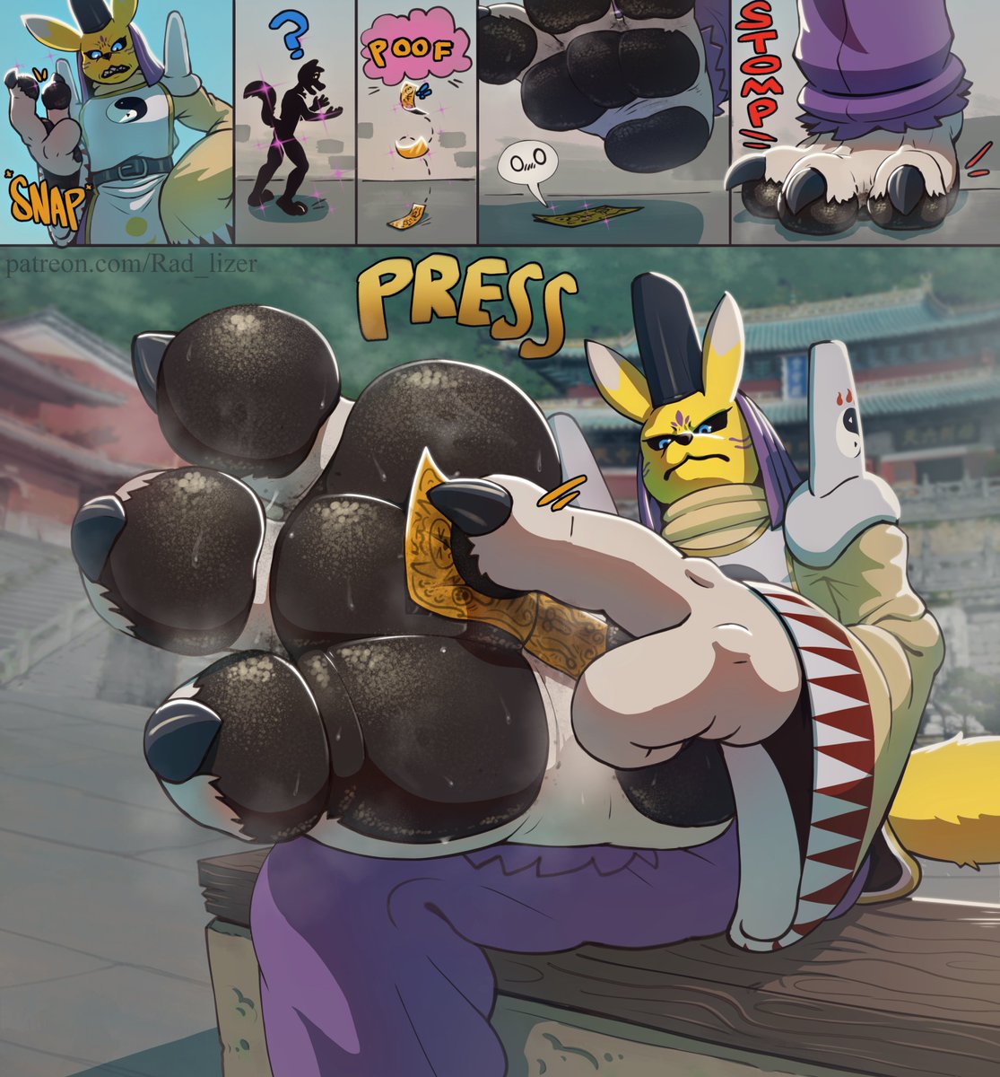 Taomon doesn't appreciate your horniness, stealing glances at their feet during service, after a quick spell you find a more suitable purpose, as a talisman affixed to that broad meaty sole...
poll image for july, alts below