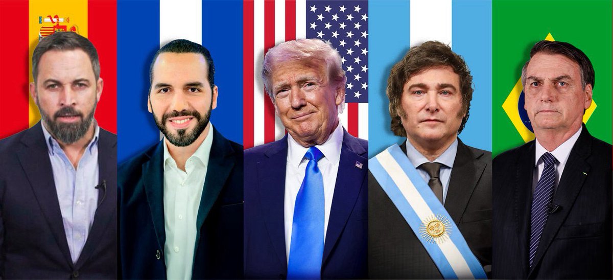 ¿Apoyas a TREMENDOS LIDERES patriotas contra el comunismo y su agenda 2030?:

🇸🇻Nayib Bukele
🇦🇷Javier Milei
🇺🇸Donald Trump 
🇪🇨Daniel Noboa
🇨🇴Abelardo de la Espriella
🇧🇷Jair Bolsonaro
🇪🇸 Santiago Abascal

Yo al 100% ¿y tú?