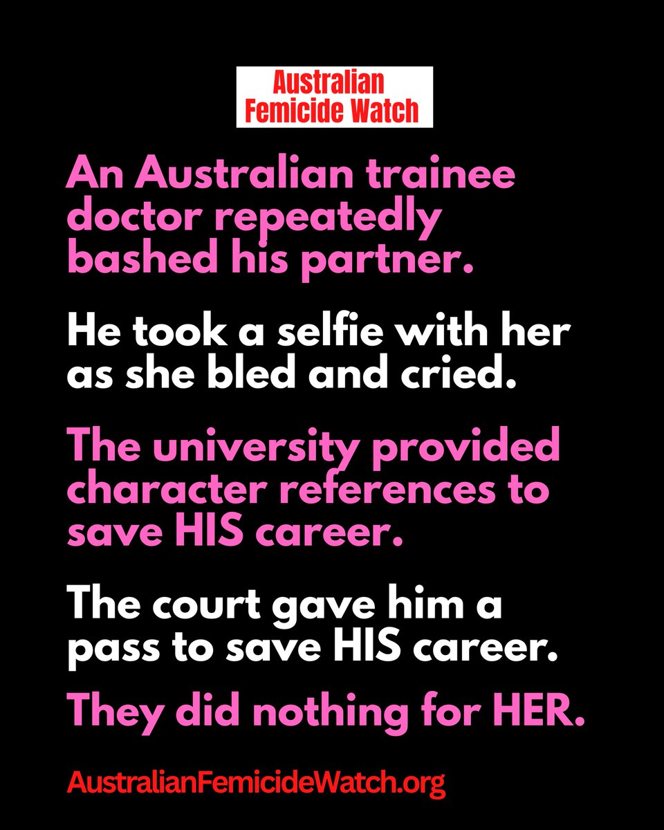 Tell me again, for the 50-gazillionth time, how allegations of domestic violence end men's careers. James Cook University save a male student's medical career - but it left a female student (his victim) out in the cold. Read the story here:  tinyurl.com/3e34h4pu