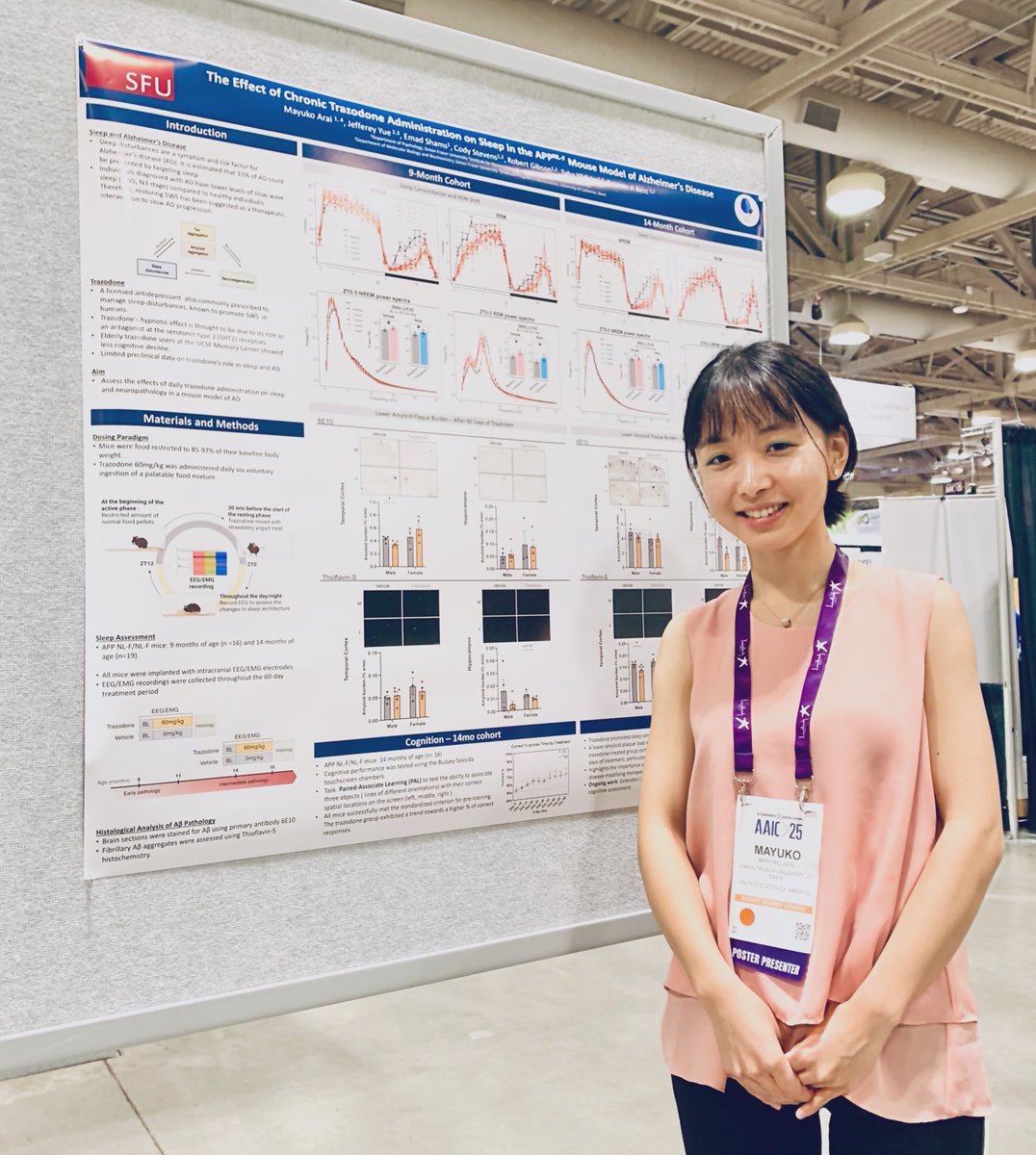 Mayuko Arai (@mayukoarai_) on Twitter photo Honored to present our study on trazodone using a mouse model of Alzheimer’s disease at #AAIC2025. Grateful for the guidance of <a href="/Brianne_Kent/">Brianne Kent</a> and the support from the team! Honored to present our study on trazodone using a mouse model of Alzheimer’s disease at #AAIC2025. Grateful for the guidance of <a href="/Brianne_Kent/">Brianne Kent</a> and the support from the team!