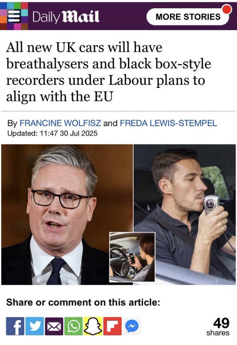 nicotyn's tweet photo. @KettlebellDan Looks like it’s going to be implemented in UK, not sure how I feel about the black box recorders though. 
Also, DailyMail needs to update their 𝕏 app logo https://t.co/Wu1xGfpbnX