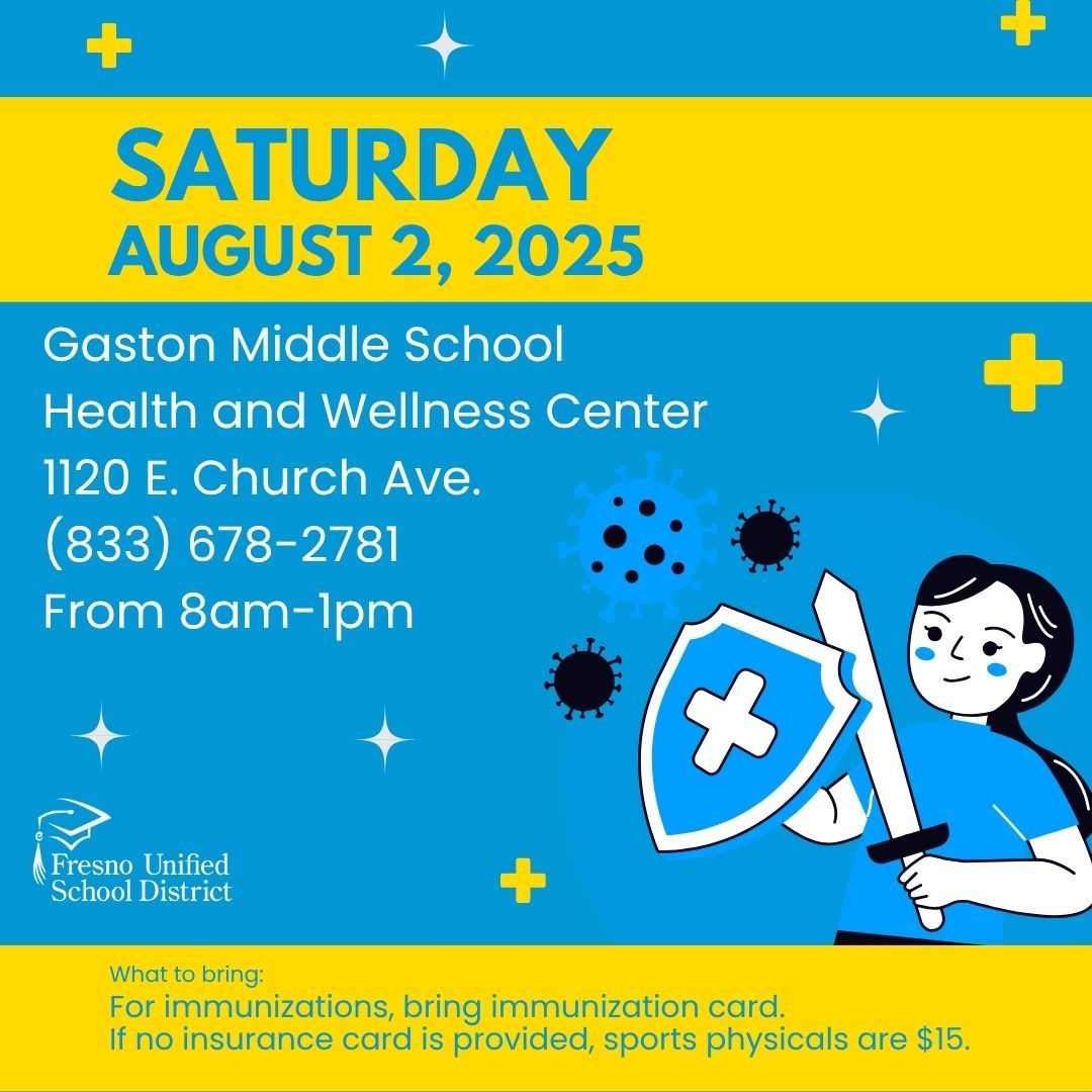 fresnounified's tweet image. 📢 Back-to-school is almost here! Make sure your child is ready for the first day by being up to date on all required immunizations. 💉✨