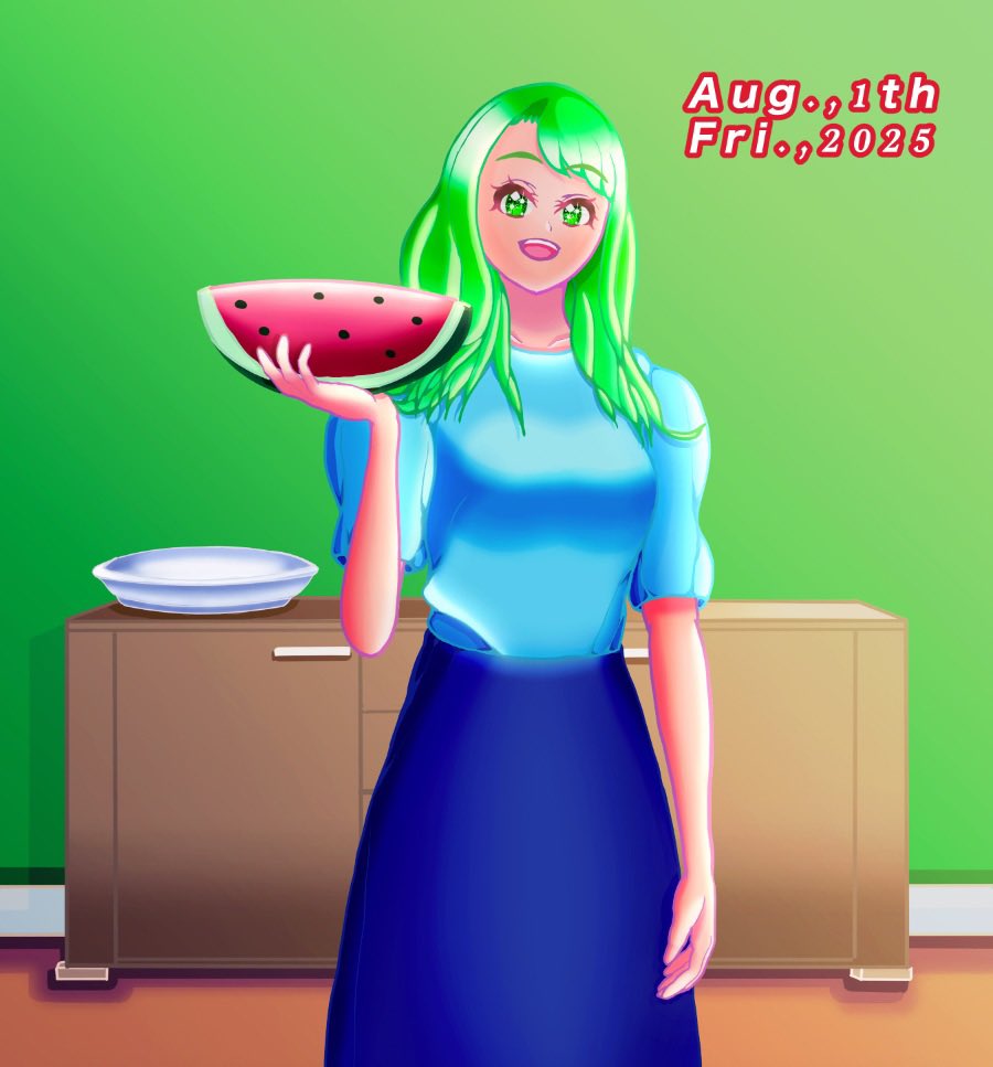 「夏はスイカかな」
#創作 #オリジナル
#絵描きさんと繋がりたい
#夏の創作クラスタフォロー祭り
#イラスト好きな人と繋がりたい
#デジタルイラスト