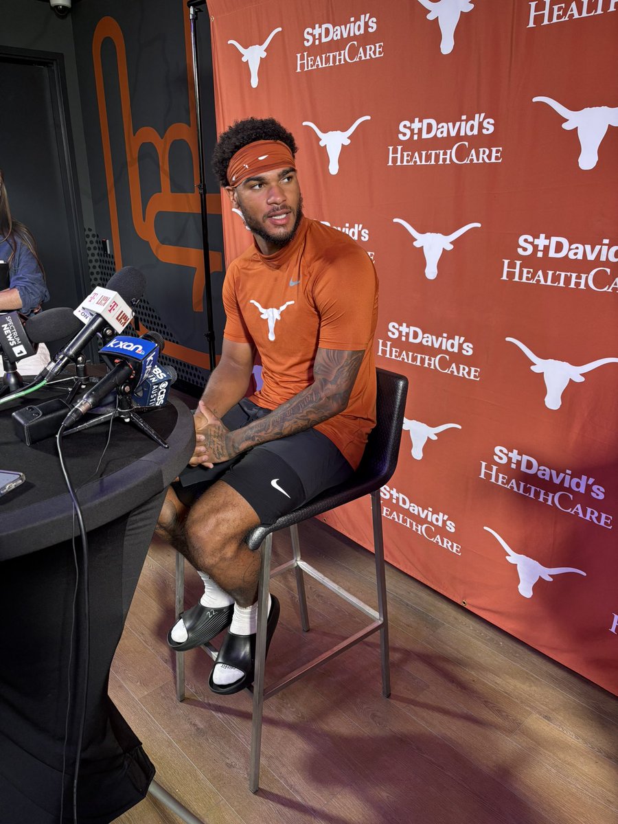 Texas receiver DeAndre Moore was asked about the difference between Quinn Ewers and Arch Manning and said, “One had baby wheels and one has super wheels.”

Reporter: “Which one's which?”

Moore: “Oh, you know.”