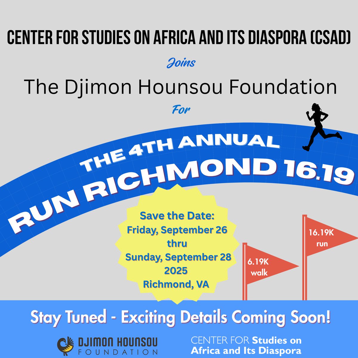 Join the CSAD Run Richmond 16.19 team! This Djimon Hounsou Foundation event is a history-infused run/walk where "every step carries the weight of history and the promise of progress." Like and follow for registration details coming soon! t.gsu.edu/3GnGsE6 #theStateWay