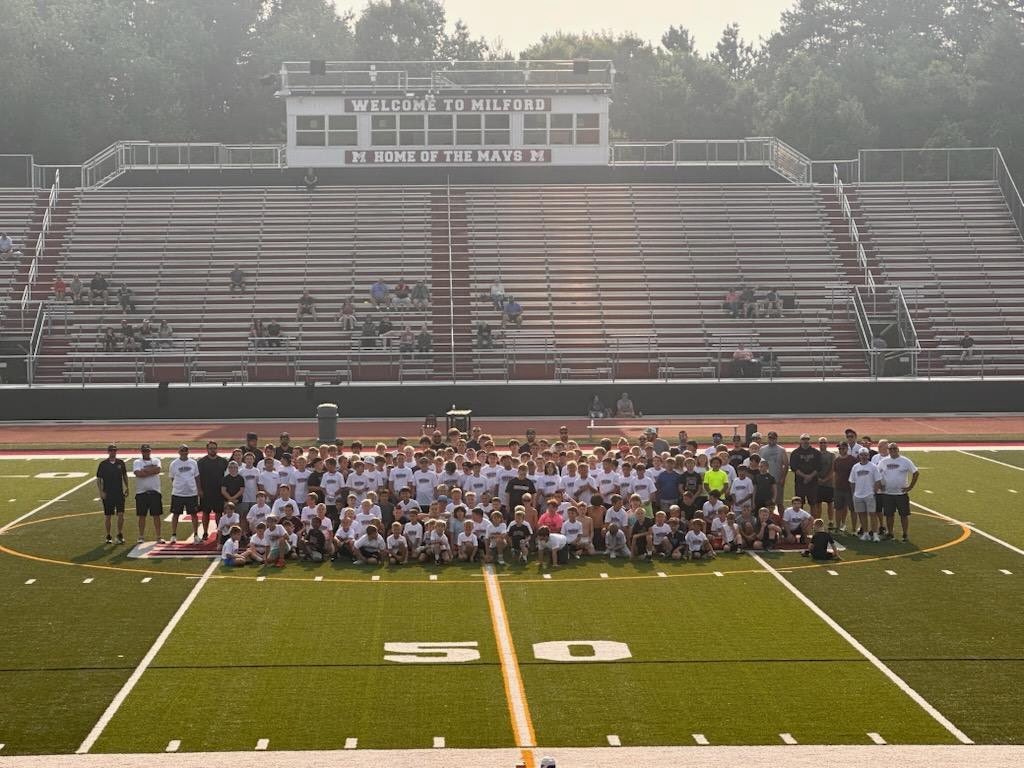 amicovich's tweet image. Another successful youth camp in the books! Our current Mavericks did a fantastic job of working with the future Mavericks! As a great offseason comes to a close, everyone here in Milford is ready for their seasons to begin! 

#TopGun #BYOJ #C3 #MilfordRaised