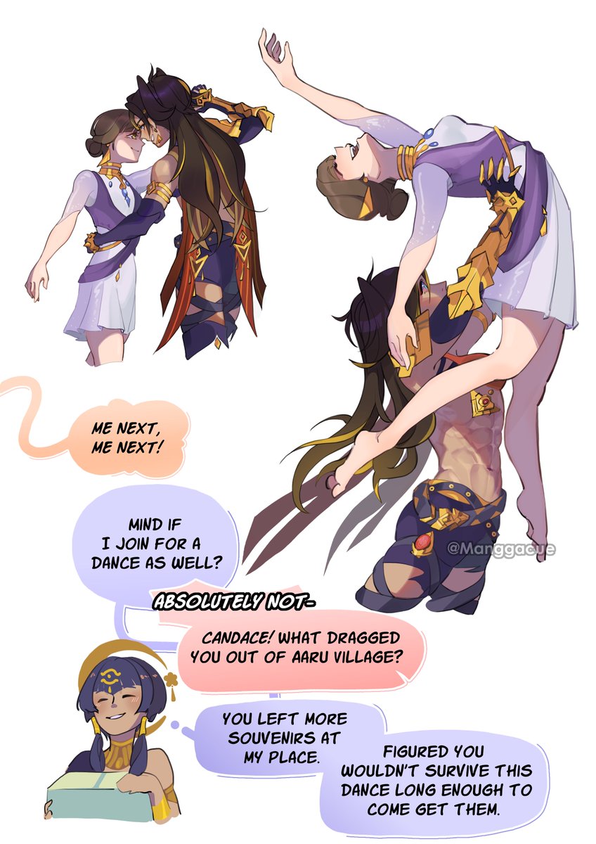 The anecdotes are making me rabid I swear.. Everywhere she goes, all she can think of is Dunyarzad-

#GenshinImpact #dehya #genshinimpactfanart