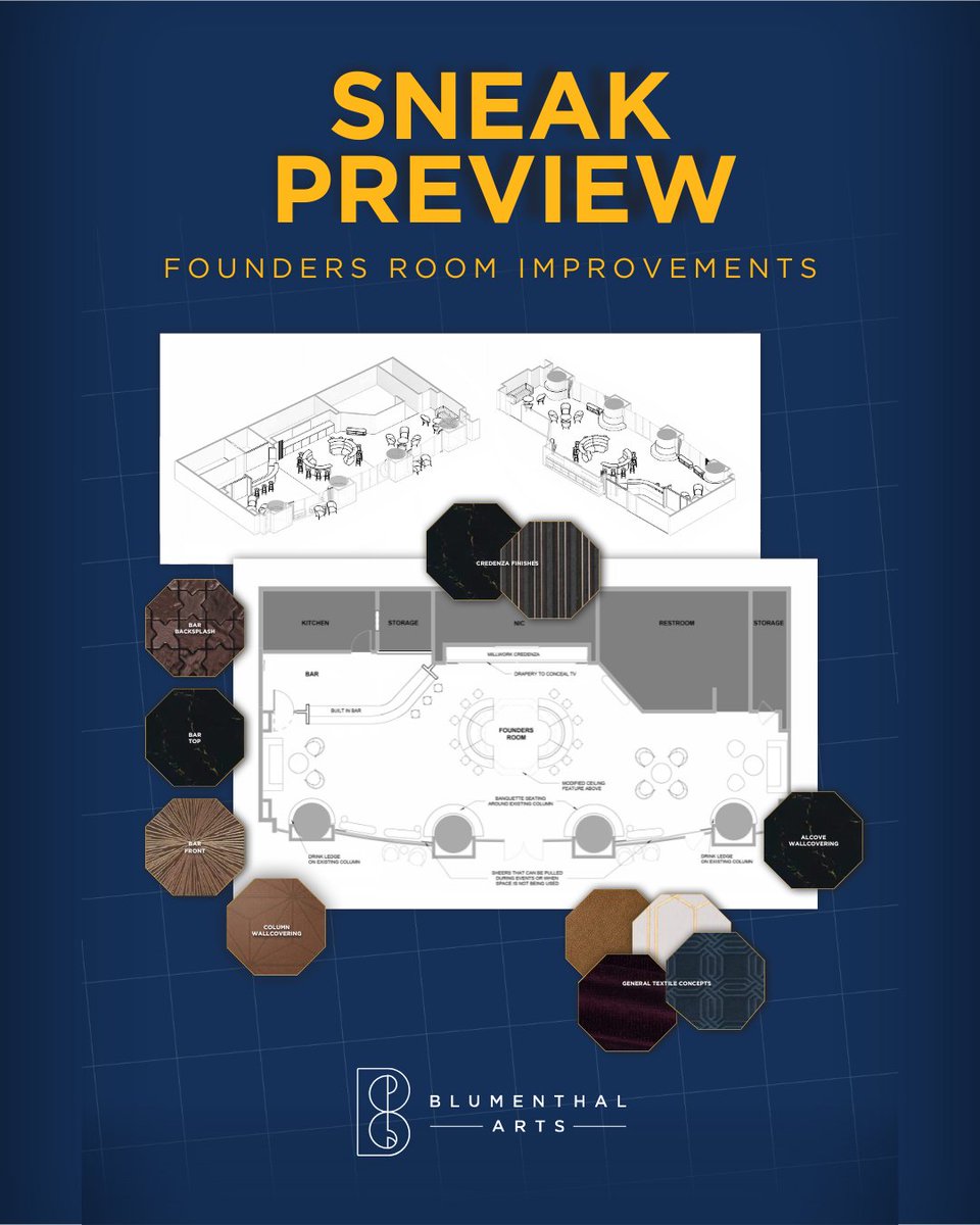 ZOOM IN and REV UP the engines of your imagination and consider how stunning our new Founders Room will be once it gets its full glow-up! 🤩 

#DidYouKnow Blumenthal Arts’ Producers Circle Members get access to this swanky lounge located in Founders Hall - complete with a private