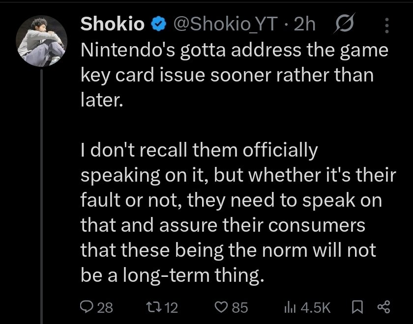Shokio_YT's tweet image. Deleted this because my mind has definitely changed on this issue after being given correct information.

Not that I think game key carts are *perfectly* fine, but I was under the impression that Nintendo locked people out of redownloading games on eShops that they&apos;ve closed down…