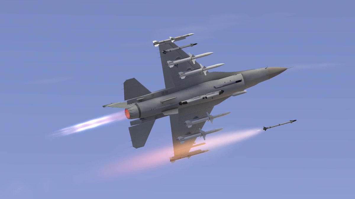 SkywardFM's tweet image. The recent test session of our next VTOL VR mission focused on the F-16 mod. A three ship of Vipers took the enemy to task with every weapon it could carry. #flightsim #VR #VTOLVR