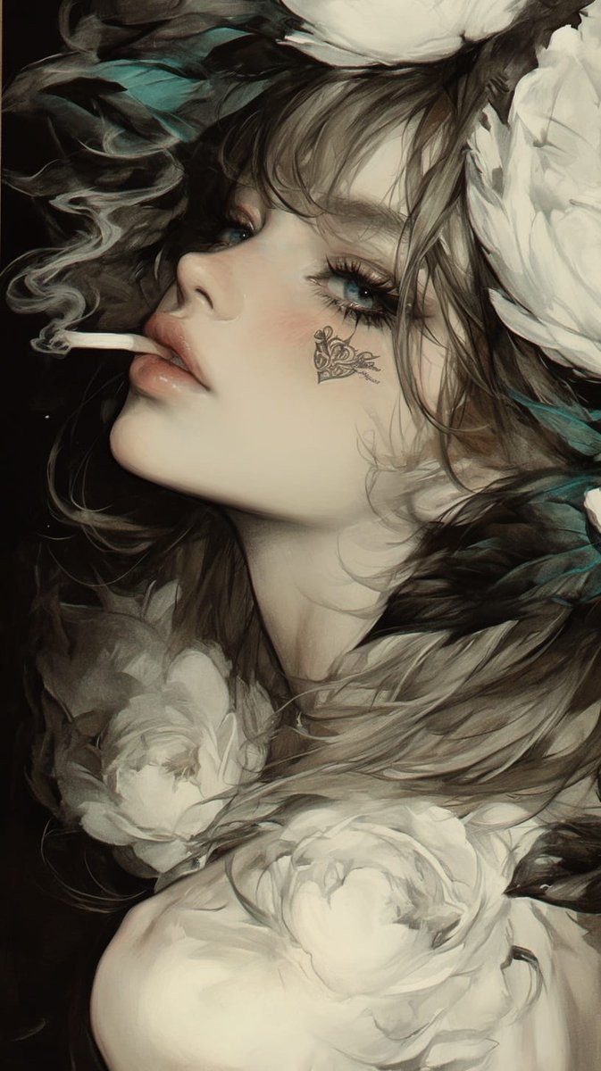 Roses and Smoke🩵🩷
#AIart #Nijijourney
