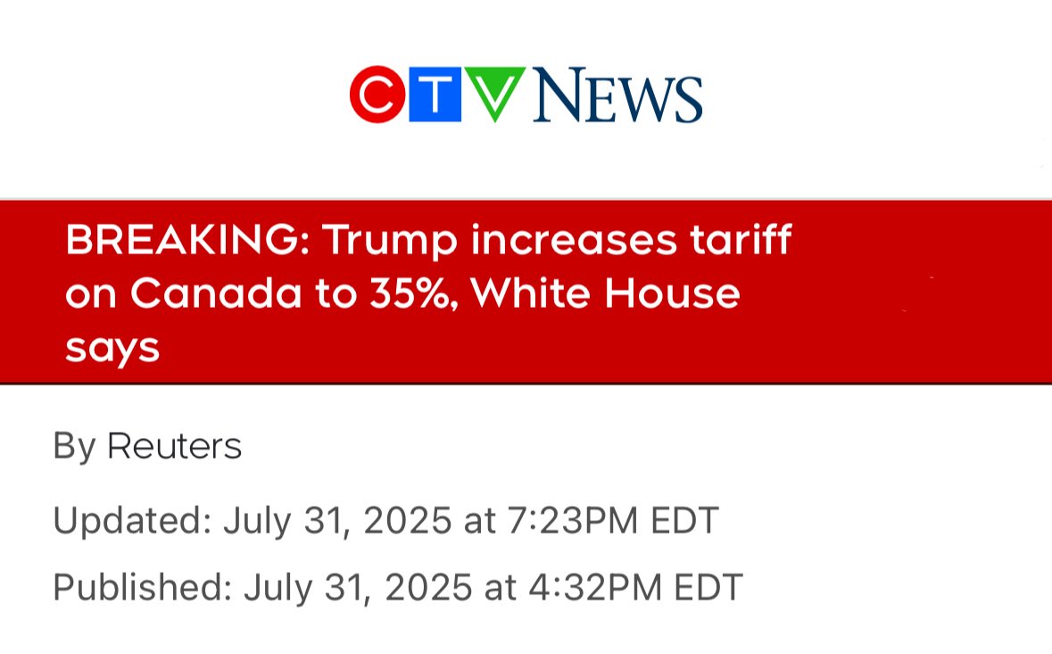 Effective immediately, PM <a href="/MarkJCarney/">Mark Carney</a> should hit them back with reciprocal tariffs, including on OIL &amp; POTASH.