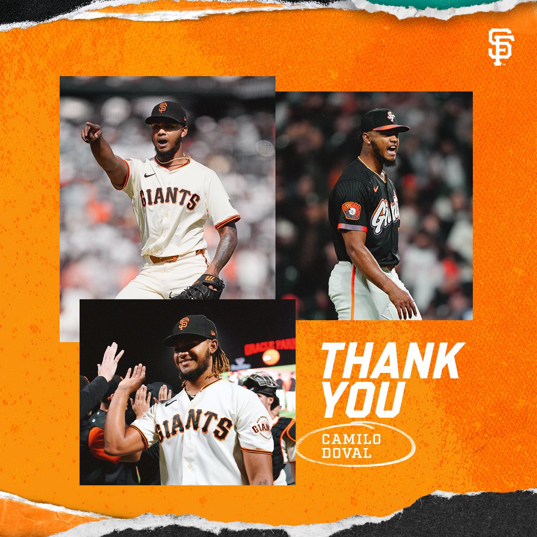 Five seasons in the orange and black, 107 saves - seventh all-time in Giants history. Thank you, Camilo! 🧡