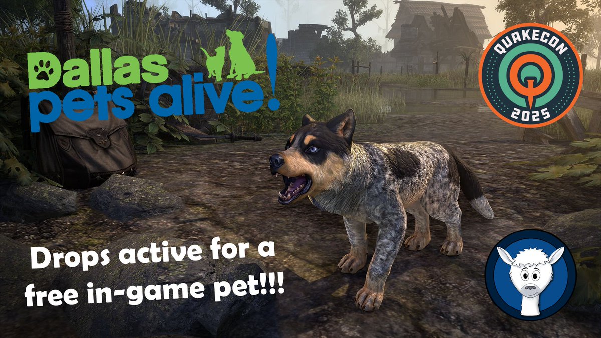 I'll be taking part in the <a href="/DallasPetsAlive/">Dallas Pets Alive!</a> charity stream for <a href="/TESOnline/">The Elder Scrolls Online</a> on my Twitch on Friday, August 8 at 11am Eastern! Come stop by! 🥳

Also giving away a 2025 Content Pass or 1500 Crowns to 3 people that Like/Retweet this. Leave a comment with your platform/preference! 🤝