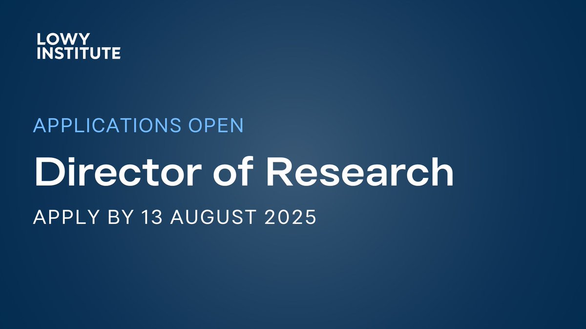 The Lowy Institute (@lowyinstitute) on Twitter photo The <a href="/LowyInstitute/">The Lowy Institute</a> is looking for an experienced and ambitious Director of Research to lead and oversee our globally recognised research and analysis. Details and how to apply here 👉 lowyinstitute.org/about/careers The <a href="/LowyInstitute/">The Lowy Institute</a> is looking for an experienced and ambitious Director of Research to lead and oversee our globally recognised research and analysis. Details and how to apply here 👉 lowyinstitute.org/about/careers