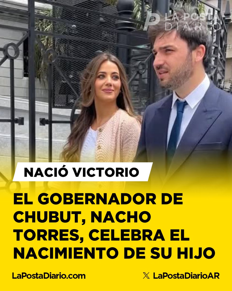 MUY News (@muynews) on Twitter photo 🟡 #CHUBUT | El gobernador <a href="/NachoTorresCH/">Nacho Torres</a> y Ornella Costa, su pareja, reciben a su hijo Victorio. ¡Felicidades en este nuevo capítulo de sus vidas!
🔗 lapostadiario.com/el-gobernador-… 🟡 #CHUBUT | El gobernador <a href="/NachoTorresCH/">Nacho Torres</a> y Ornella Costa, su pareja, reciben a su hijo Victorio. ¡Felicidades en este nuevo capítulo de sus vidas!
🔗 lapostadiario.com/el-gobernador-…