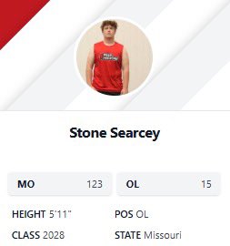 Thanks <a href="/PrepRedzoneMO/">Prep Redzone Missouri</a> for the #15 OL ranking in Class of 2028.
