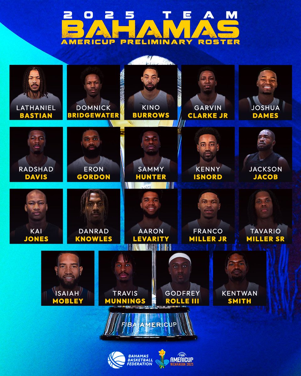 BBF (@bbfbasketball) on Twitter photo 🔥🇧🇸 The countdown is ON! Meet Your 2025 Americup Preliminary Bahamas National Team! Our athletes are ready to dominate on the court. Get ready to watch August 22-31 and be part of history as we chase the title #242totheworld 🔥🇧🇸 The countdown is ON! Meet Your 2025 Americup Preliminary Bahamas National Team! Our athletes are ready to dominate on the court. Get ready to watch August 22-31 and be part of history as we chase the title #242totheworld