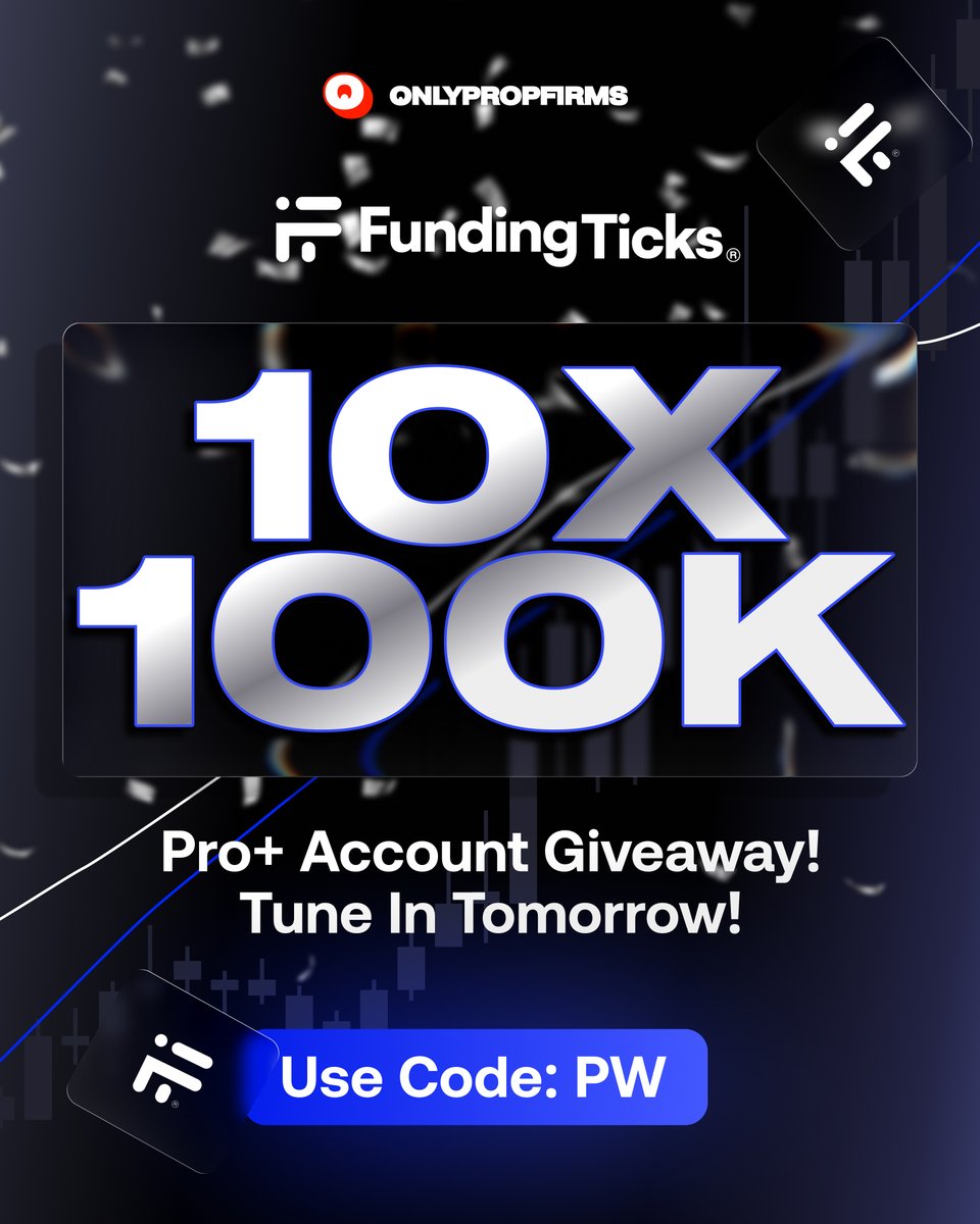 🚨 Giving Away 10 - 100K Pro+ Accounts! 🚨
That's right, FundingTicks gave us 10 100k accounts to giveaway LIVE on stream tomorrow for Fresh Ca$h Friday. Tune in tomorrow for your chance to win!
LFG!
