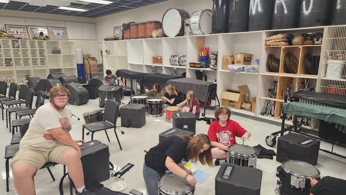 BCHS_Mr_J's tweet photo. Mega thank you to these fantastic kiddos thst came out help with drum maintenance as we prep for the upcoming season! #bestbandintheland https://t.co/HMvvXXgQXT