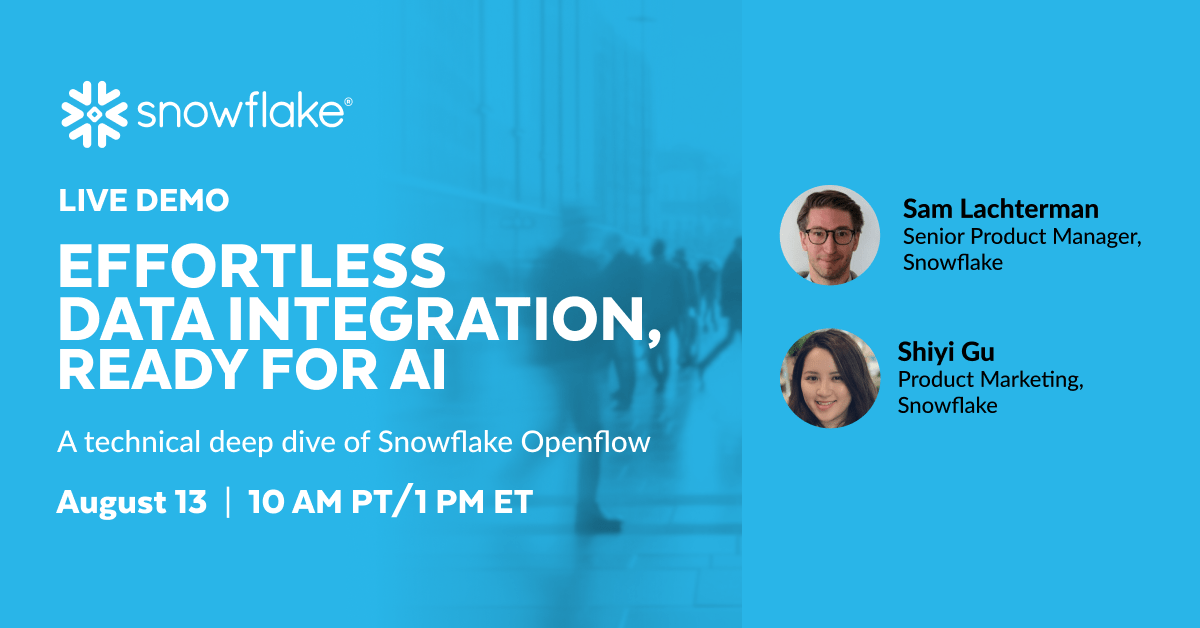 Tired of rigid pipelines? 😫

Snowflake Openflow gives you real-time, AI-ready integration across all data types—structured, unstructured, batch, streaming.

Powered by Apache NiFi. Built for speed + flexibility.

🏗️ Join the deep dive: bit.ly/3HgQG9w