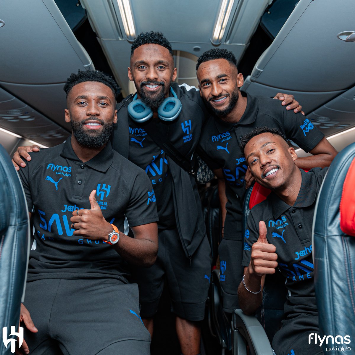 على متن رحلة ⁧#الهلال⁩ المتجهة إلى "ألمانيا" 💙