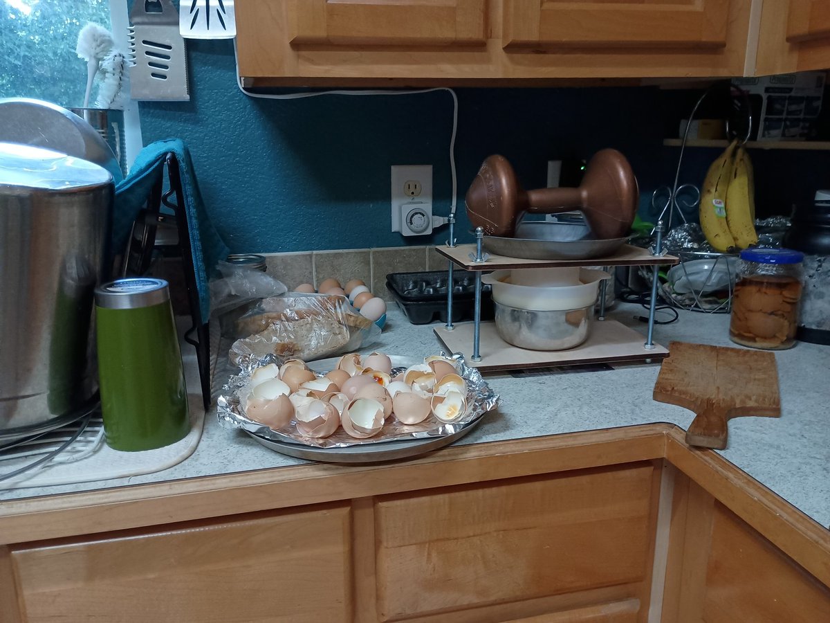 Anyone else have busy counters? This corner is always packed with projects I'm working on for the day. The main island counter stays clean, ready to roll out bread etc but this one is always busy.