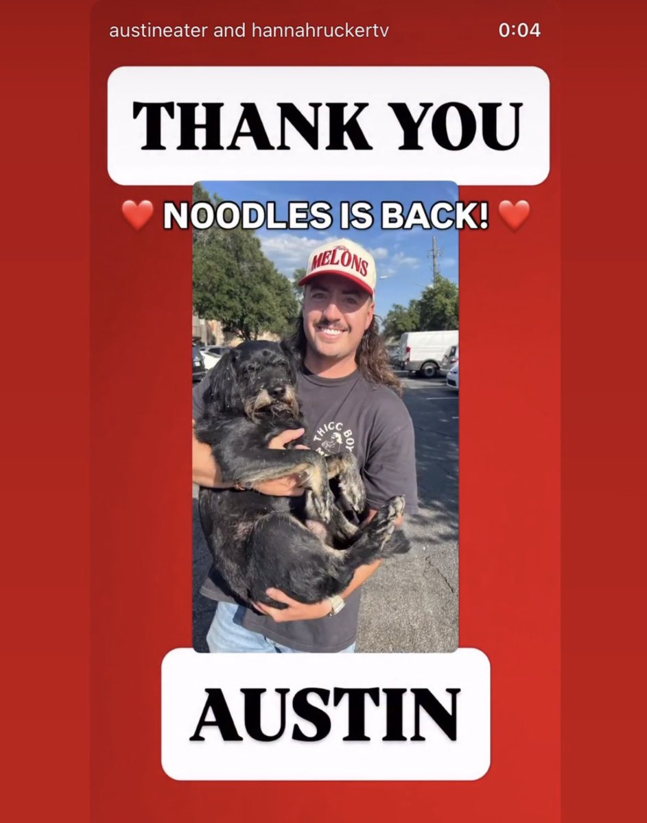 Happy update on a story we shared this week on <a href="/KVUE/">KVUE News</a>! A local food blogger had his vehicle stolen with his dog Noodles inside. The vehicle was found a few days later with no Noodles in sight. Fast forward to today and he was just found. He’s getting rushed to the vet now.