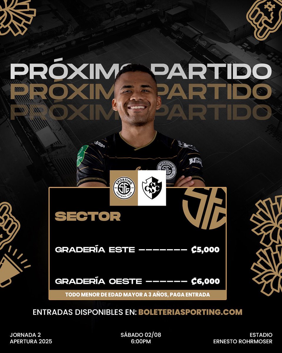 ¡Albinegros, este sábado volvemos a nuestra casa al estilo Pura Vida! 🤍🖤🏠 Volvemos al Ernesto Rohrmoser 🏟️⚽️ para recibir al Club Sport Cartaginés a las 6:00 p.m. ⏰

🎟️ Conseguí tus entradas aquí:  boleteriasporting.com/ordertickets.a… 📲👀

#somossporting #somospuravida