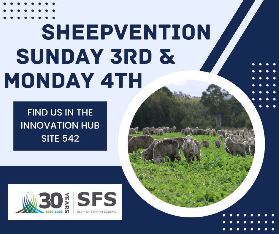🐑 Heading to Sheepvention?
Come say hi to the team! We’ve got plenty of info on Pastures, Soils, Livestock, and Crops to share.
🎉SFS is celebrating 30 years, Don’t miss our exclusive $30 membership deal—available now!
📍 Find us at the event and let’s chat about all things ag.