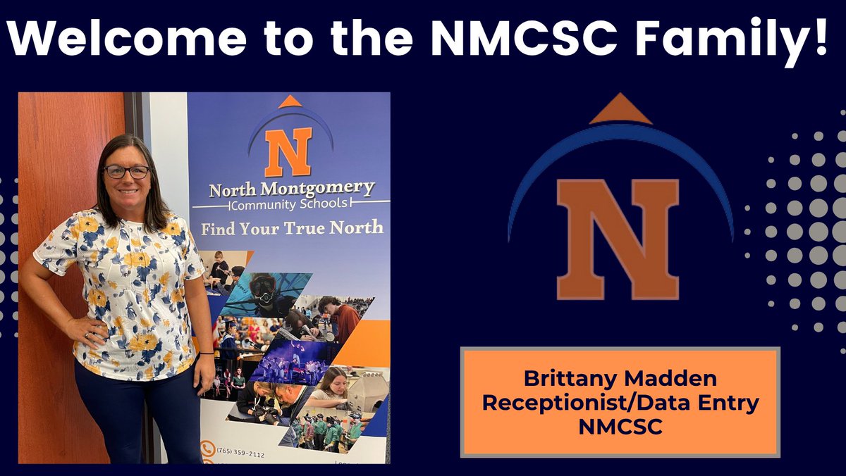 🚨 Welcome, Mrs. Madden! Brittany Madden is joining NMCSC Central Office as our Receptionist/Data Entry Specialist! She brings 12+ years of admin. experienc.💻 She loves time with her family—Codi, Mariah, Myla &amp; Liam—and cheering on her kids in sports!