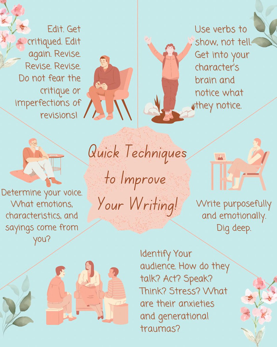 writingdaywksp's tweet image. Quick Tips for Improving Your Writing, especially when you’re feeling a lack of depth or authenticity. Use these quick tips to help you identify the issues you may be facing, and see if we can help you crack the code!

#writingadvice #writingcommunity #writingtips #writing