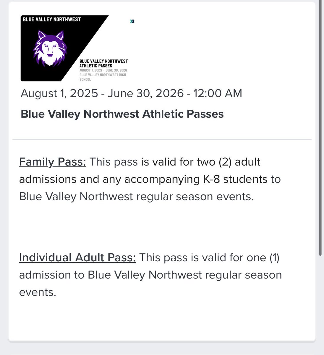 BVNW_Athletics's tweet photo. Athletic Passes Are Now On Sale! 

https://t.co/WLJOUzJZpT

These passes work for regular season home events. 

Ticket prices this year are $8 for adults and $6 for students. Purchase a pass and save money! 

The EKL is going cashless starting this year. 

Go Dawgs! https://t.co/NQWJF6gooc