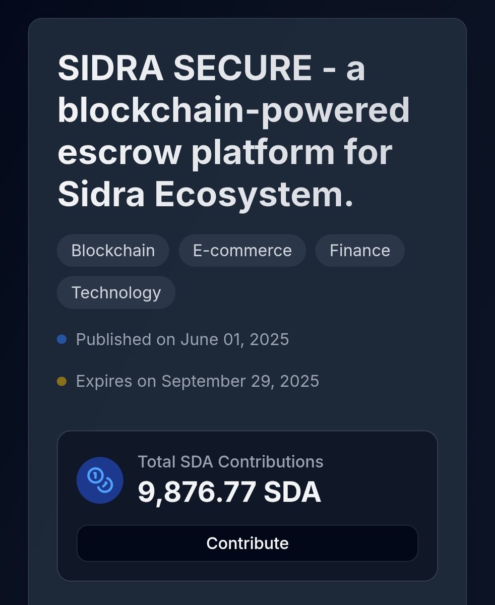 💎DON DAVID💎 (@dondavid777) on Twitter photo Secure Every Transaction. Guaranteed!
Meet SIDRA SECURE Escrow – your safeguard in digital deals.
✅ Funds Protected
✅ Guaranteed Delivery
✅ Built-in Fraud Prevention
Join the secure way to transact — Sidra Secure Escrow.
sidrastart.com/project/69344c…
<a href="/maljefairi/">محمد الجفيري</a> <a href="/mulord92/">John Tribiana</a> Secure Every Transaction. Guaranteed!
Meet SIDRA SECURE Escrow – your safeguard in digital deals.
✅ Funds Protected
✅ Guaranteed Delivery
✅ Built-in Fraud Prevention
Join the secure way to transact — Sidra Secure Escrow.
sidrastart.com/project/69344c…
<a href="/maljefairi/">محمد الجفيري</a> <a href="/mulord92/">John Tribiana</a>