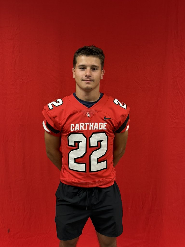 After a great visit at <a href="/Carthage_FB/">Carthage Football</a> I am proud to say I have received my second offer to play at the college level by <a href="/CoachPopino/">Matthew Popino</a>! Thank you to everyone who made it possible! 

<a href="/williehayes47/">Willie Hayes</a> <a href="/lemont_football/">Lemont High School Football</a> <a href="/EDGYTIM/">Timothy “EDGYTIM” OHalloran</a> <a href="/PrepRedzoneIL/">Prep Redzone Illinois</a>