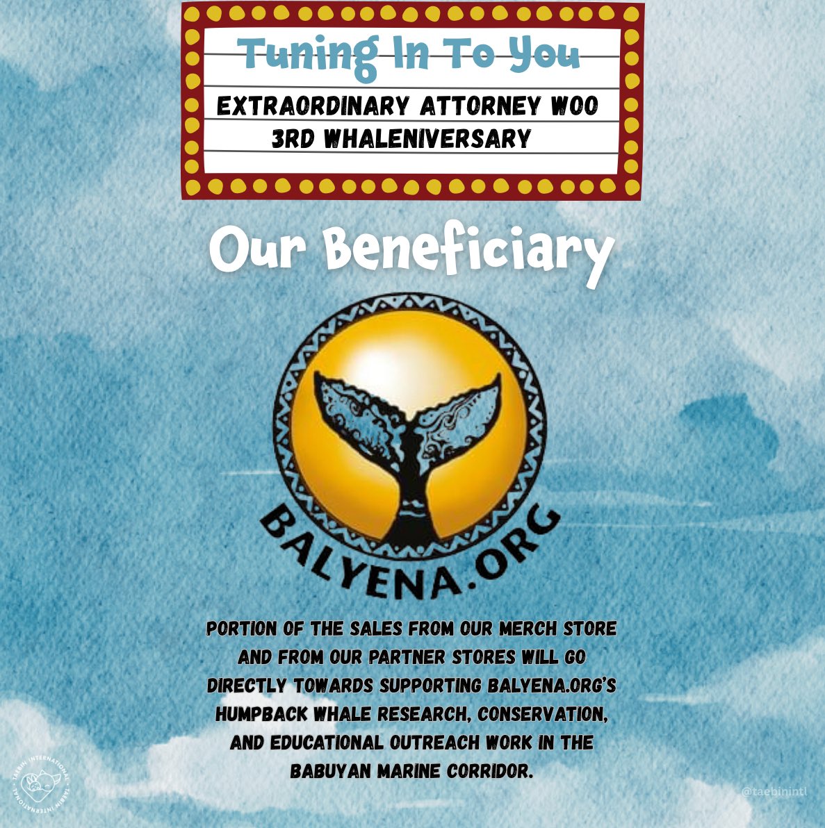 taebinintl's tweet photo. 🚨 D-1!!!
One day left to order your fave EAW-inspired goodies! 🐋 Let’s celebrate while supporting @BalyenaOrg’s advocacy 💙

🛍️ https://t.co/QsWNfGTRLs

#ExtraordinaryAttorneyWoo #EAW3rdWhaleniversary #TuningInToYou https://t.co/4BrhcRqRJ2