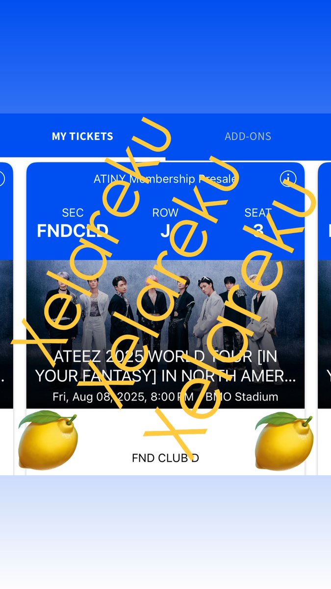 Xelareku's tweet photo. Hi hi! Selling one extra ticket to Ateez for Friday August 8th for $140. Can FaceTime for transfer 💞 #ateez #ateezinlosangeles #ateezticket #ateezconcert #ateezbmo Section FNDCLD Row J Seat 3 https://t.co/PmFtqS0qzz