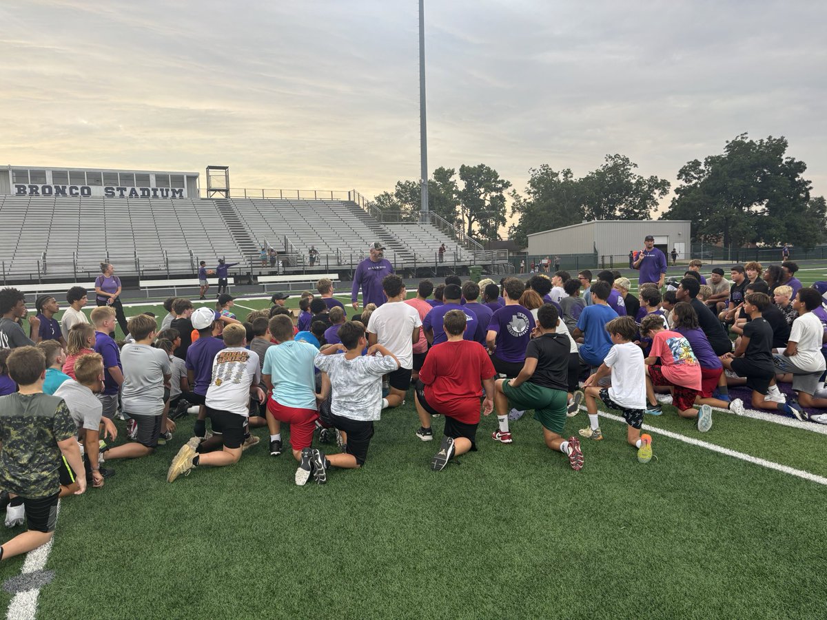 Wrapping up youth football camp. Excited to watch these Broncos grow up.