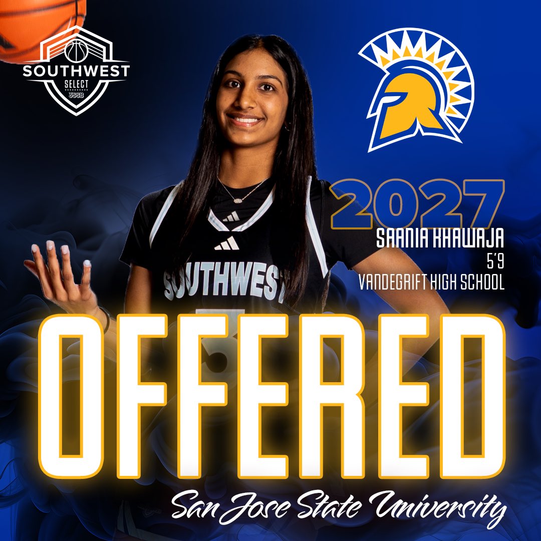 Saania Khawaja (@saaniakhawaja) on Twitter photo After a great conversation with <a href="/jaimglue21/">Jaime Gluesing</a> , I am blessed to say I have received an offer from <a href="/SanJoseStateWBB/">San José State Women’s Basketball</a> . Thank you for believing in me!! <a href="/SW_Select3SSB/">SWSelect3SSB</a> <a href="/Khensle/">CoachKT</a> After a great conversation with <a href="/jaimglue21/">Jaime Gluesing</a> , I am blessed to say I have received an offer from <a href="/SanJoseStateWBB/">San José State Women’s Basketball</a> . Thank you for believing in me!! <a href="/SW_Select3SSB/">SWSelect3SSB</a> <a href="/Khensle/">CoachKT</a>