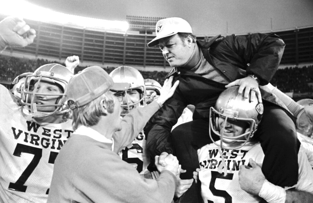 In 1970, West Virginia would defeat William &amp; Mary 43-7. Lou Holtz, who coached William &amp; Mary, confronted WVU Head Coach Bobby Bowden of running up the score.

Bobby Bowden told Holtz that he would have a closer game if he recruited more Williams and less Mary's.