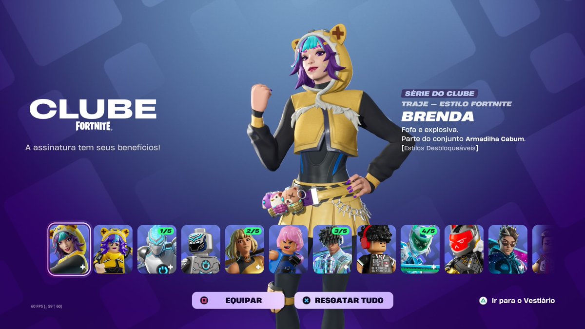 👑 DISPONÍVEL — O Clube Fortnite de Agosto chegou para os assinantes, e ficará disponível até 31 de agosto! #Fortnite 

❤️ Caso for assinar, considere usar o código "YASUKI" na loja para me apoiar. #ad

Contém:
— Traje Brenda (com estilo LEGO)
— Mochila Torto-nado
— Picareta