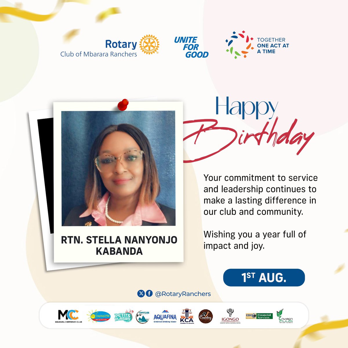 Happy birthday to the one who keeps it real politely, Rtn Stella!🎉

Your quick wit, fearless honesty and ability to say what we are all thinking (but wouldn’t dare) are part of what makes this club so lively.😀😁