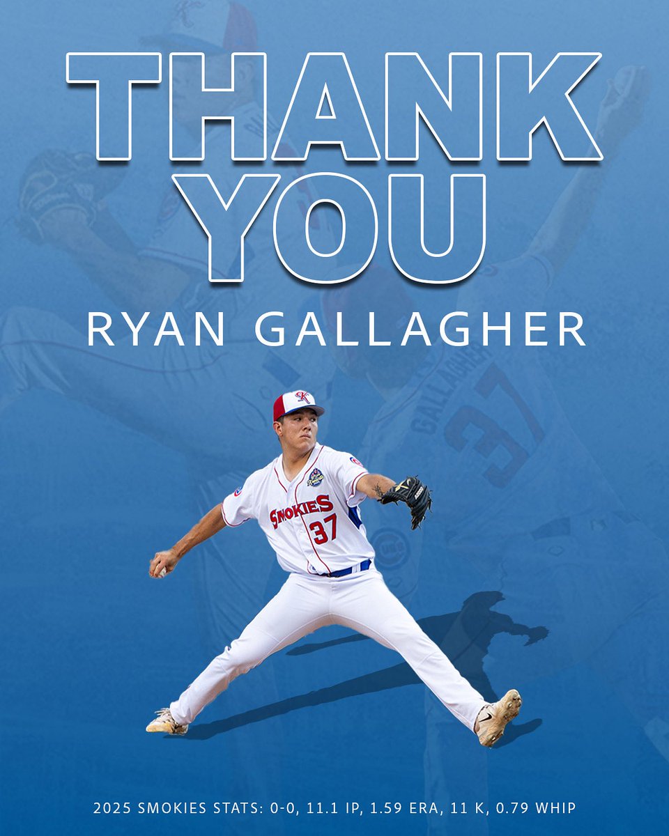 It was short but sweet! Thank you, Ryan Gallagher for your time with the Smokies. Good luck in the Twins organization!