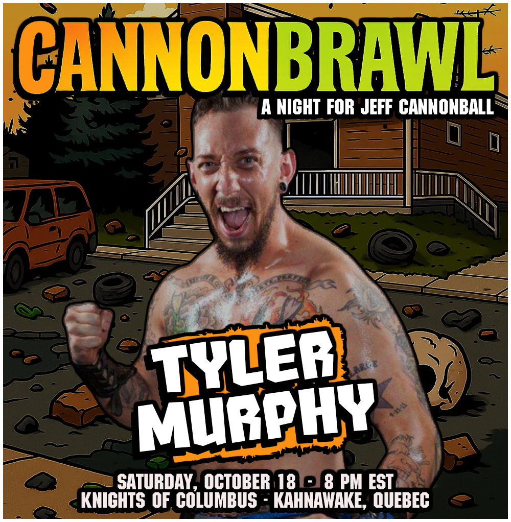 !! CANNONBRAWL NEWS !!        

20 years ago, this guy was in the opening match for the first ever ISDub show. He wore an eye patch and had a different name back then, it was a whole thing. On Saturday, October 18 - Tyler Murphy returns to Canada for CANNONBRAWL!

Can't wait to