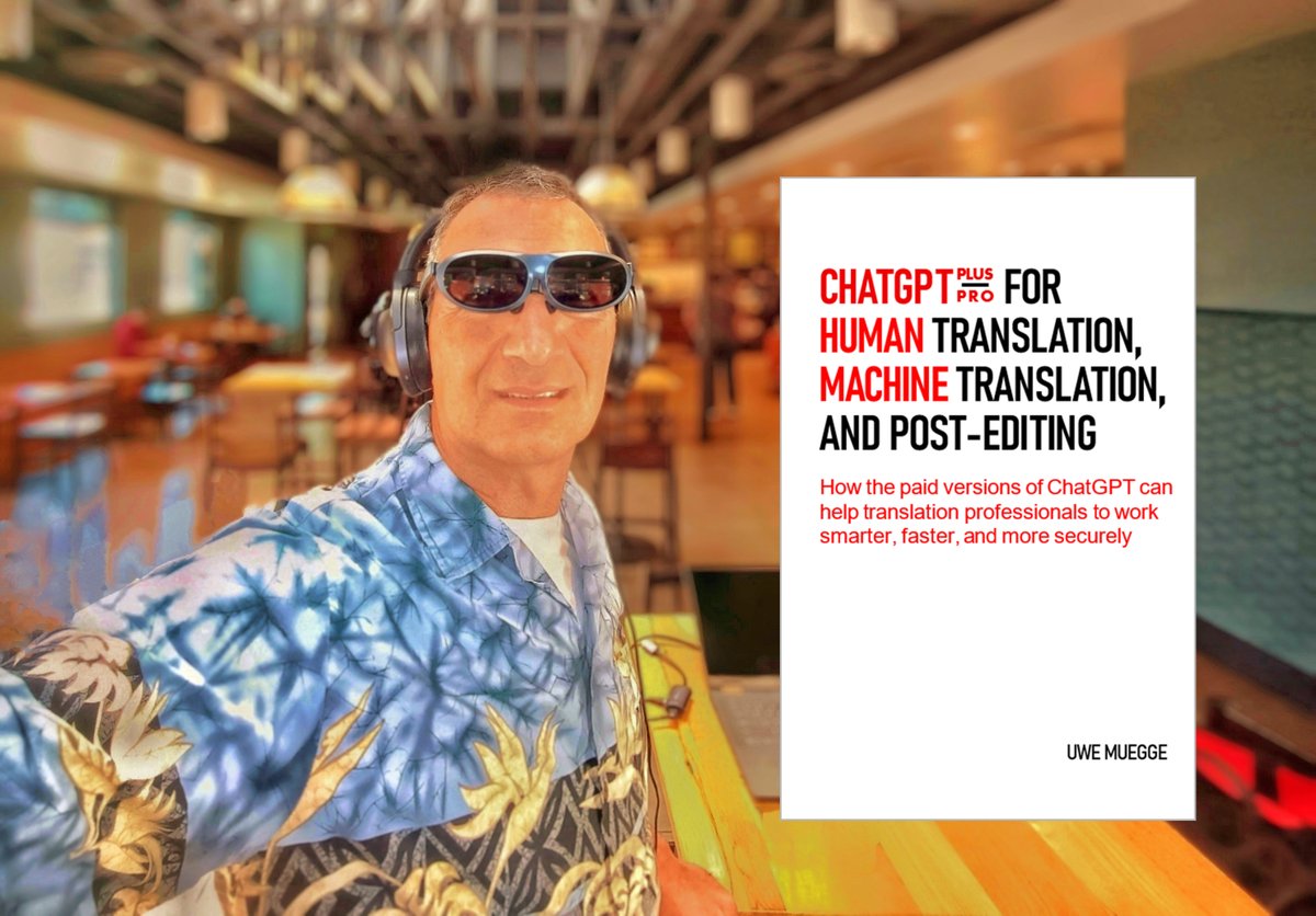 Something old, something new...
My #ARglasses are still going strong - and I’m halfway through writing a new book on how #translation professionals can use #ChatGPT to work not just faster, but smarter.
Launching in early September. Stay tuned!