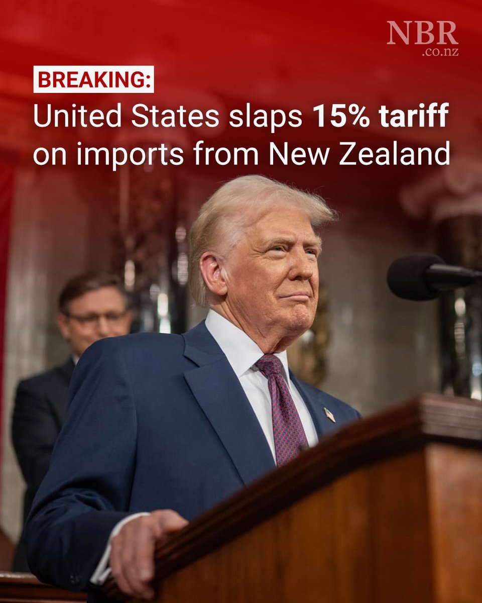 The decision comes after months-long delay to the 10% tariff Donald Trump announced on Liberation Day. NBR: hubs.la/Q03zVDlm0

#trump #tariffs #US #newzealand #trade #import #export