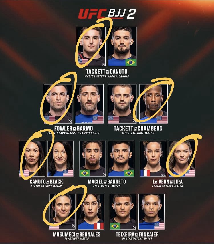 Picks for tonights <a href="/ufcbjj/">UFC BJJ</a> 2 
Really excited for the main and co-main event. 😤 #UfcBjj2