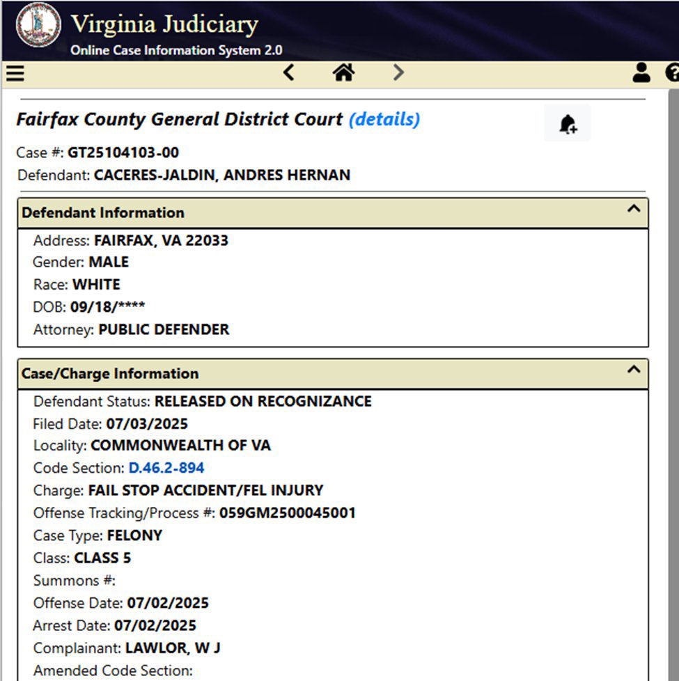 A man with 43 prior charges—including attempted murder and assault—was released without bail by Fairfax officials.

Three days later, he tried to kidnap a toddler from a Virginia mall.

🧵